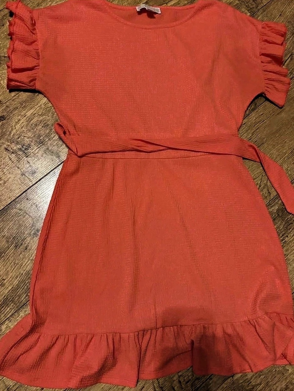 Michael Kors Ruffle Sleeve Dress in Coral Pink & Size Medium